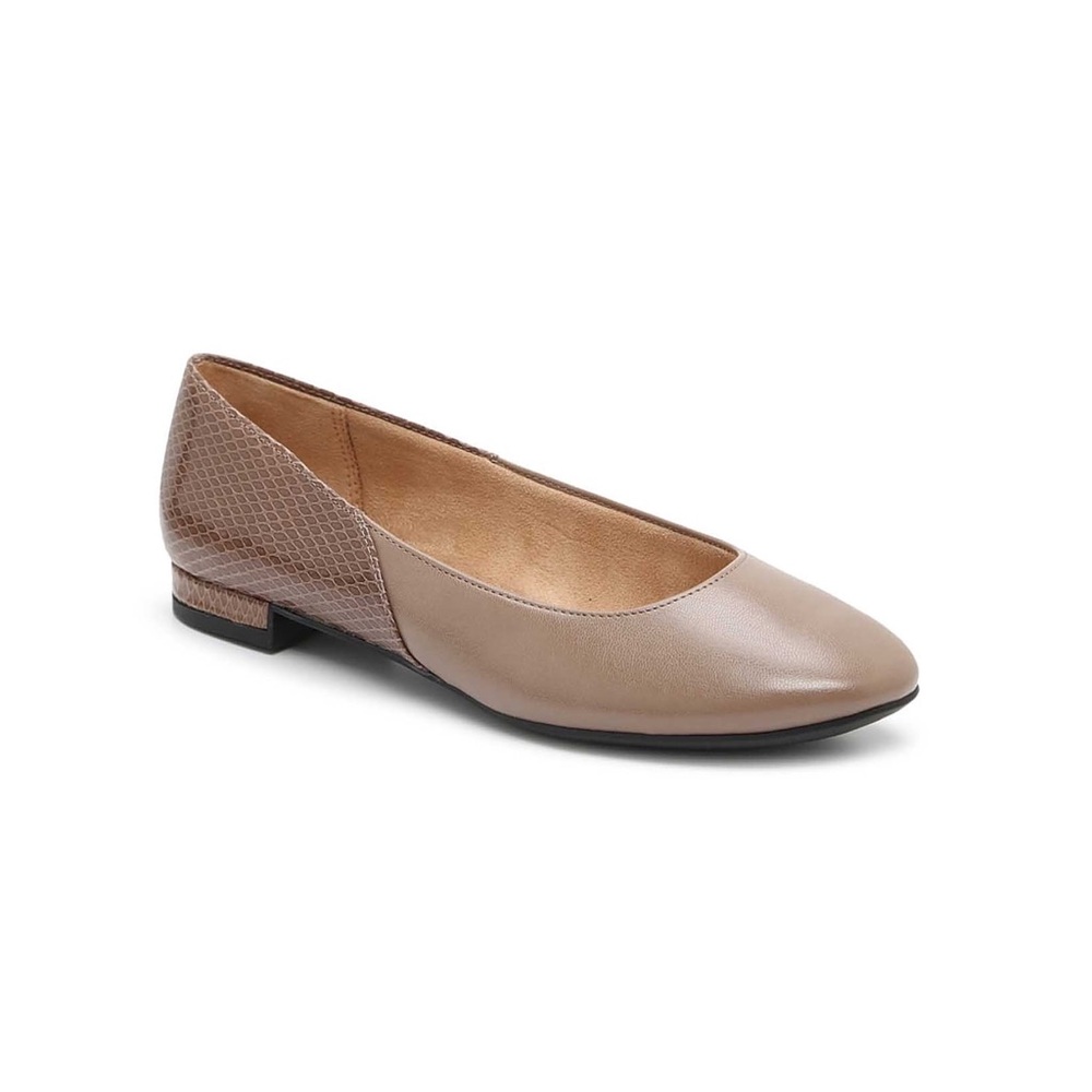 Abella Valli Flat, Taupe Snake Print